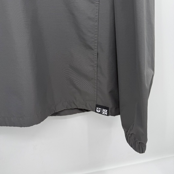Hawaiis Finest Jacket Men XL Gray Pullover 1/2 Zip Hooded Windbreaker Bungee - Picture 4 of 15